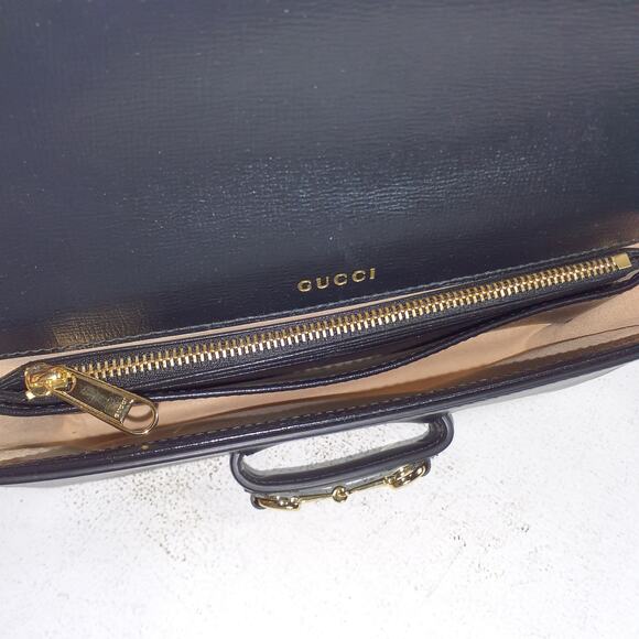 Gucci 'Horsebit' 1955 Leather Clutch - Picture 4 of 5